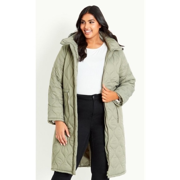 evans Jackets & Blazers - EVANS Women's Plus Size Quilted Hood
Coat - green - 22W new